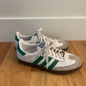 Adidas Samba White and Green Sneakers